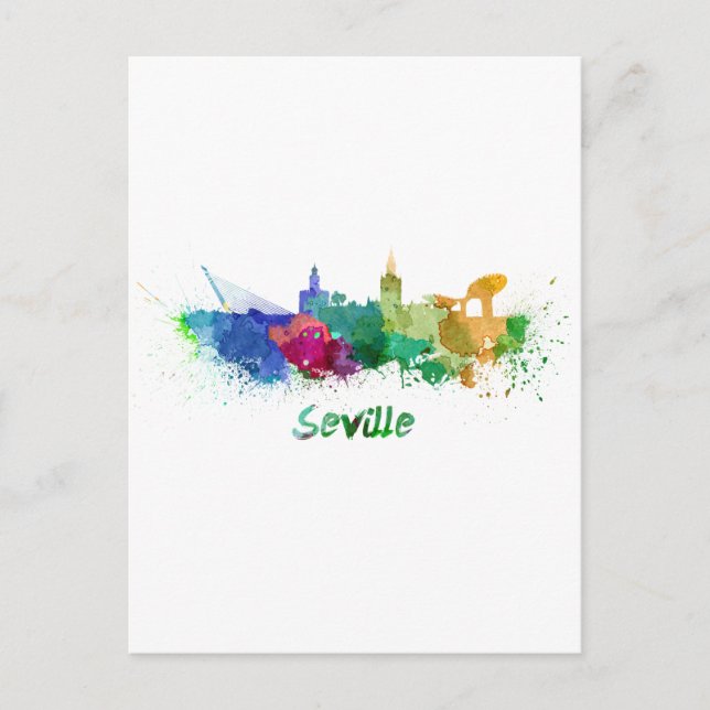 Carte Postale Aquarelle de Séville (Devant)