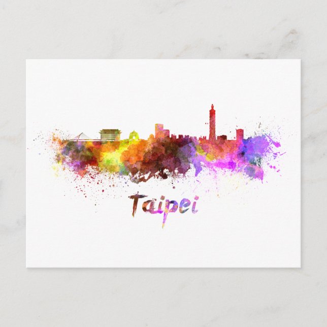 Carte Postale Aquarelle de Taipei (Devant)
