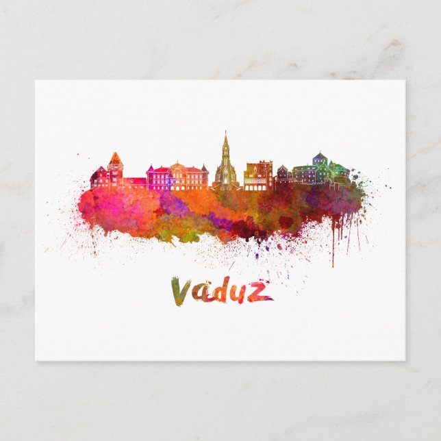 Carte Postale Aquarelle de Vaduz (Devant)