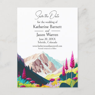 Carte Postale Aquarelle des Montagnes fleurs sauvages Enregistre