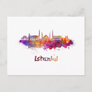 Carte Postale Aquarelle d'Istanbul