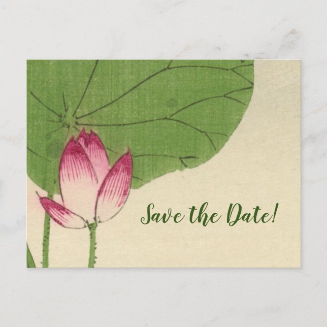 Carte Postale Aquarelle d'oiseaux japonais Enregistrer la date (Devant)