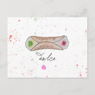 Carte Postale Aquarelle Dolce Cannolo