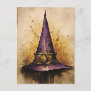 Carte Postale Aquarelle du Casquette de sorcière pourpre