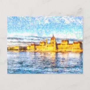 Carte Postale Aquarelle du Danube de Budapest