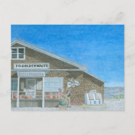 Carte Postale Aquarelle du magasin général du Maine