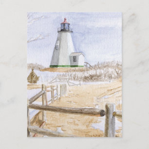 Carte Postale Aquarelle du phare de Plymouth