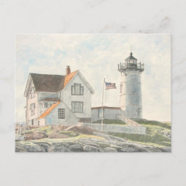 Carte Postale Aquarelle du phare du Cap Neddick