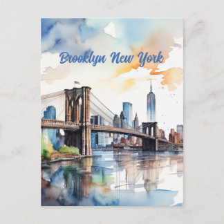 Carte Postale Aquarelle du pont Brooklyn