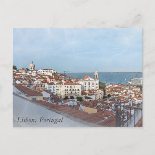 Carte Postale Aquarelle du quartier d'Alfama à Lisbonne