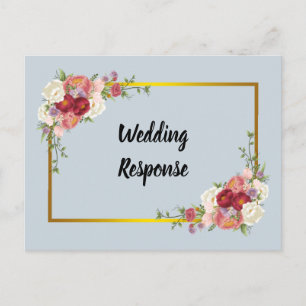 Carte Postale Aquarelle Dusty Gris Or Blush Peach Mariage