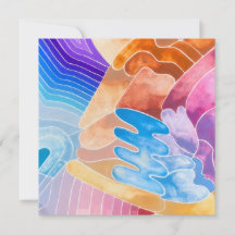 Carte postale Aquarelle en formes Abstraites