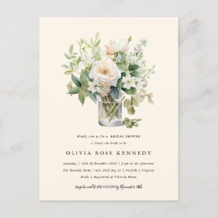 Carte Postale Aquarelle enchantée Fête des mariées florale bohèm