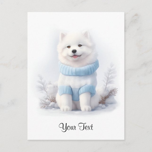 Carte Postale Aquarelle Esquimau Américain Chien Chien Chien Per (Devant)