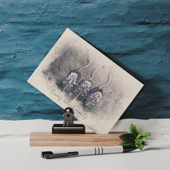 Carte Postale Aquarelle esquissée Bluebonnet Trio (Créateur téléchargé)