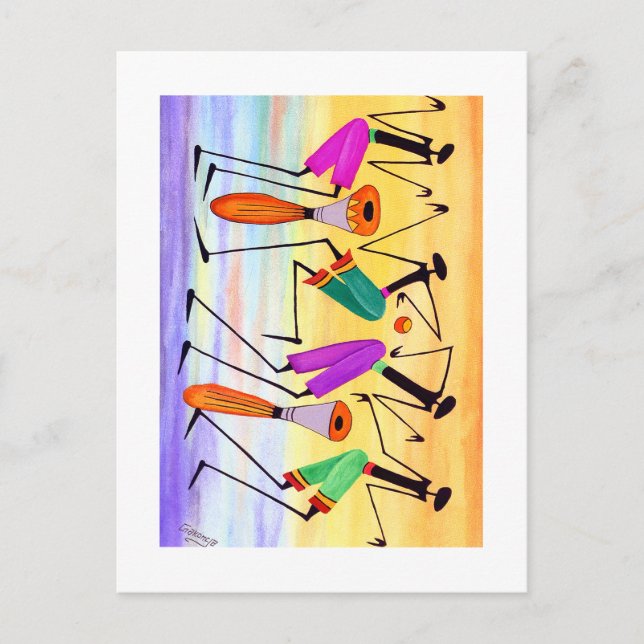 Carte Postale Aquarelle, expression du bonheur Anniversaire (Devant)