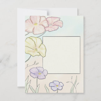 carte postale aquarelle fleur écrivez votre propre