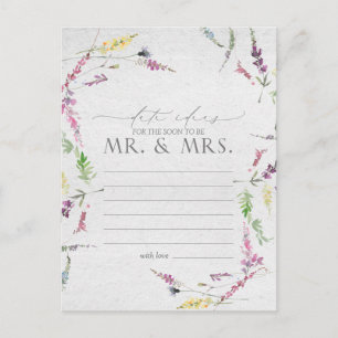 Carte Postale Aquarelle fleur sauvage Floral Date Idées