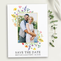 Aquarelle Fleur sauvage photo Enregistrer la date
