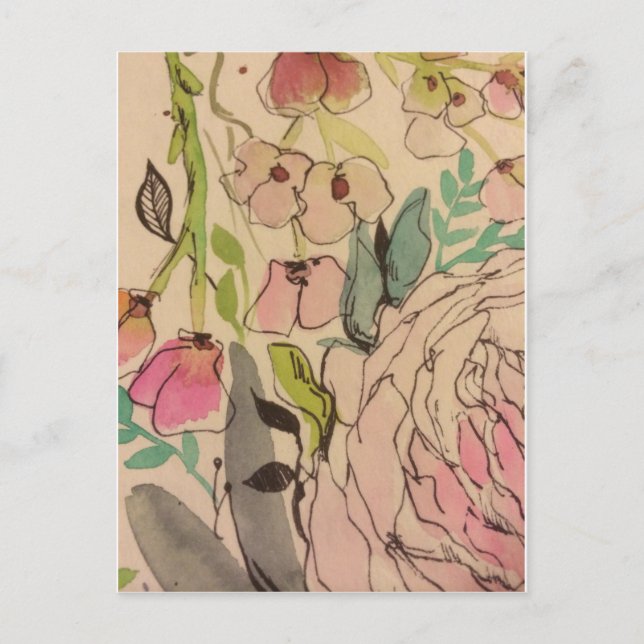 Carte Postale Aquarelle fleurie 2 (Devant)