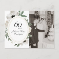Aquarelle Floral Or Photo 60e Anniversaire