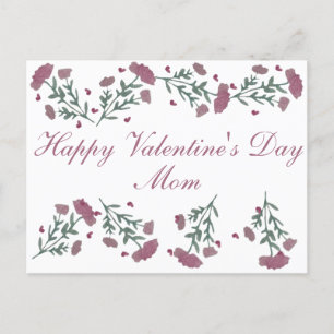Carte Postale Aquarelle Floral Valentines Jour Coeur Fleur Maman