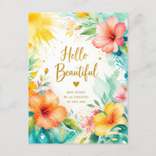 Carte Postale Aquarelle florale de salutation