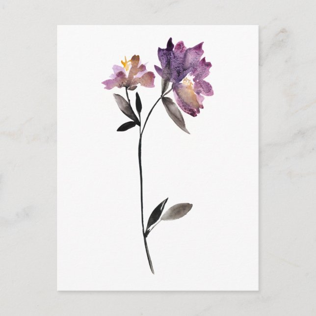 Carte Postale Aquarelle florale III (Devant)