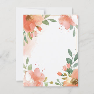 Carte Postale Aquarelle florale Pastel Blank