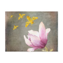 Aquarelle Flower & Gold Bees