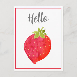 Carte Postale Aquarelle Fraise