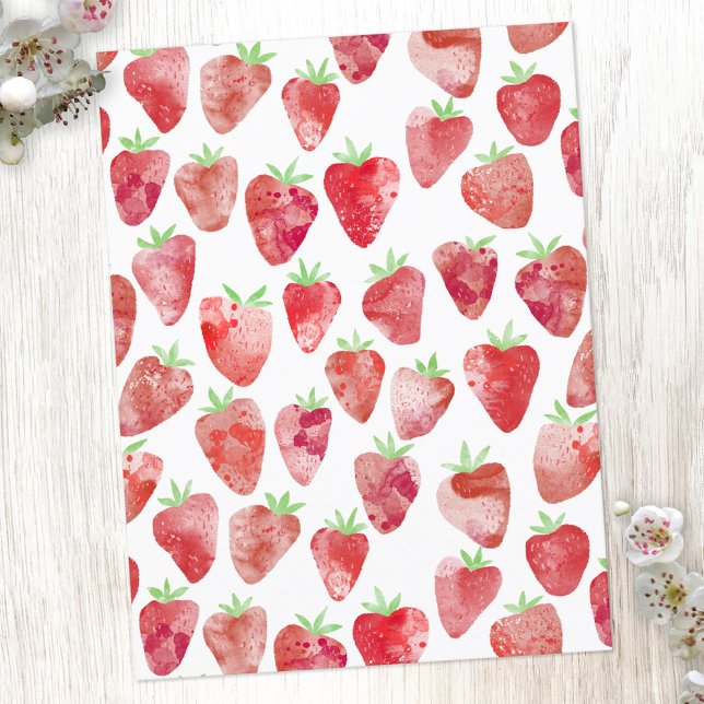 Carte Postale Aquarelle fraise (Créateur téléchargé)