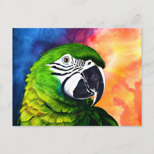 Carte Postale Aquarelle générée par l'IA mignonne Style perroque