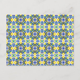 Carte Postale Aquarelle géométrique marocaine Motif sans couture