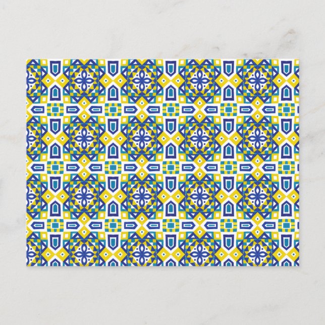 Carte Postale Aquarelle géométrique marocaine Motif sans couture (Devant)