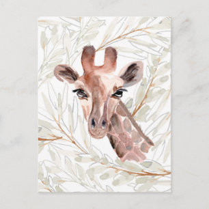 Carte Postale Aquarelle Giraffe