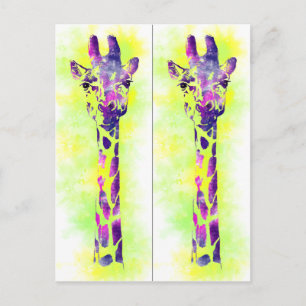Carte Postale Aquarelle Giraffe 2 marque de livre