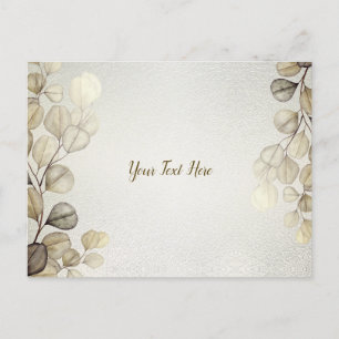 Carte Postale Aquarelle Golden Eucalyptus Foliage brillant éléga