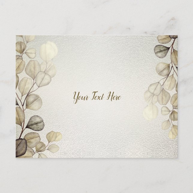 Carte Postale Aquarelle Golden Eucalyptus Foliage brillant éléga (Devant)