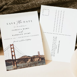 Carte Postale Aquarelle Golden Gate San Francisco Californie