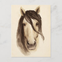 Aquarelle Grange Animaux | Cheval