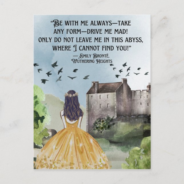 Carte Postale Aquarelle Hauteur de veille Emily Bronte (Devant)
