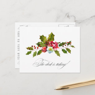 Carte Postale Aquarelle Holly et Ivy Christmas Event Rappel