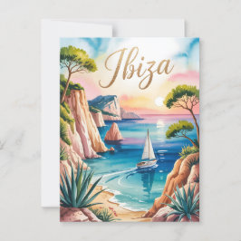 Carte Postale Aquarelle Ibiza