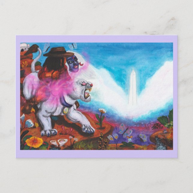 Carte Postale Aquarelle Illustration Garçon se promène blanc Lio (Devant)