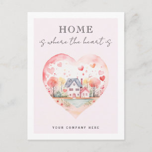 Carte Postale Aquarelle immobilière Coeur Accueil
