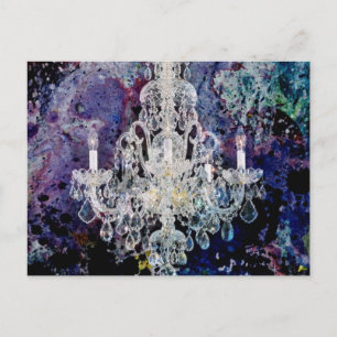 Carte Postale aquarelle impressionniste Lustre Edwardien