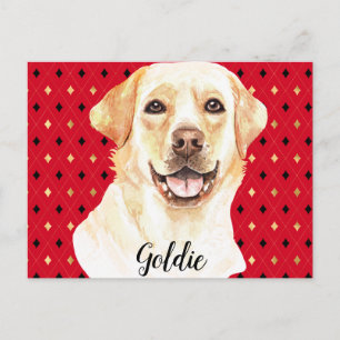 Carte Postale Aquarelle Labrador Retriever Chien Personnalisé