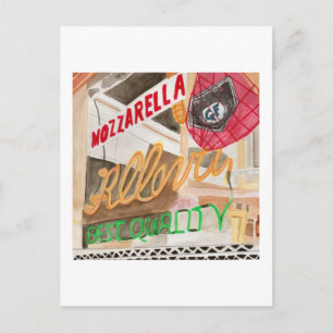 Carte Postale Aquarelle Little Italy Deli Window
