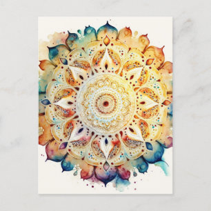 Carte Postale Aquarelle Mandala